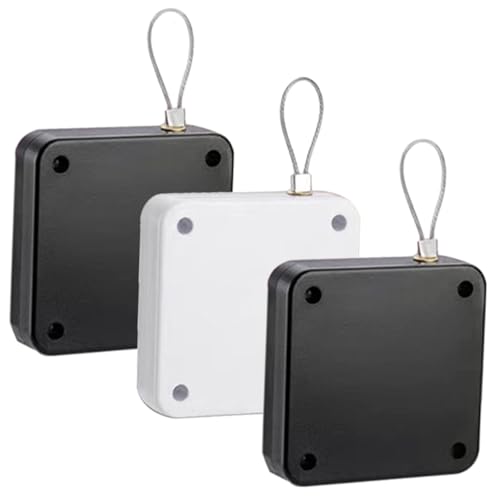 HYTROVE 3個 免打孔式自動ドアクローザー 可能な ラッチ力 静音設計製鋼索付 引き戸 アルミガラス 室内浴室扉対応