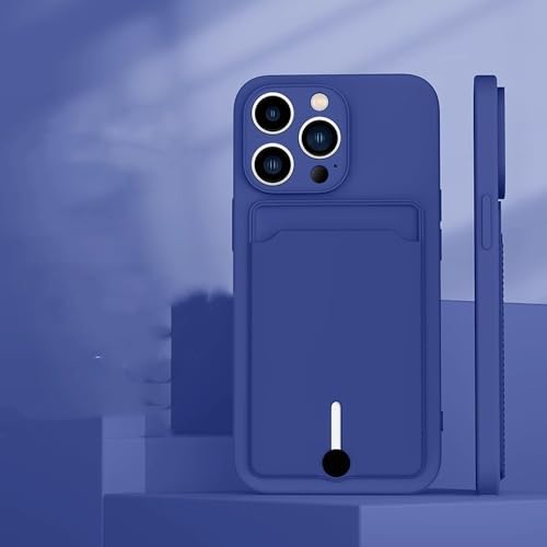 Étui carte iPhone silicone bleu anti-choc pour ne plus perdre vos cartes