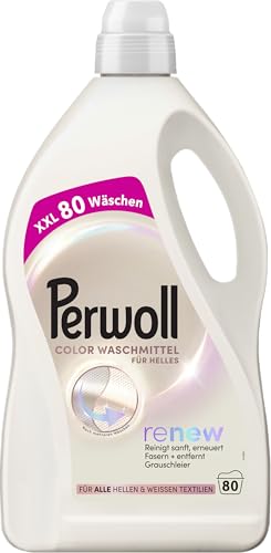 Perwoll Color Waschmittel für Helles (80 Waschladungen) Spezialwaschmittel reinigt sanft und erneuert helle Farben & Fasern für alle hellen & weißen Textilien mit Dreifach-Renew-Technologie
