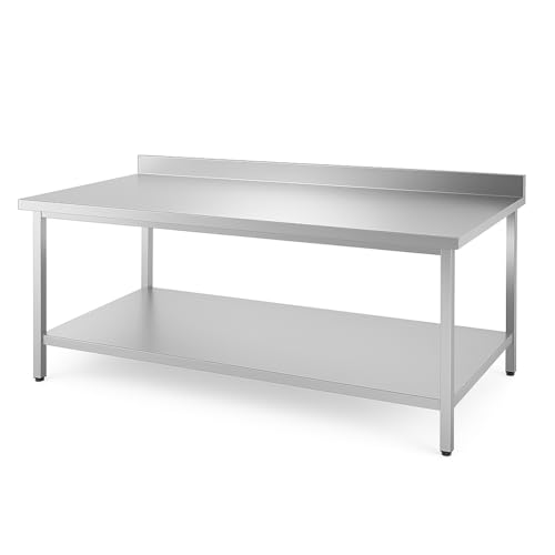 Générique Table INOX Professionnelle Adossée – 1600 x 600 mm – Plan de Travail Spacieux –...