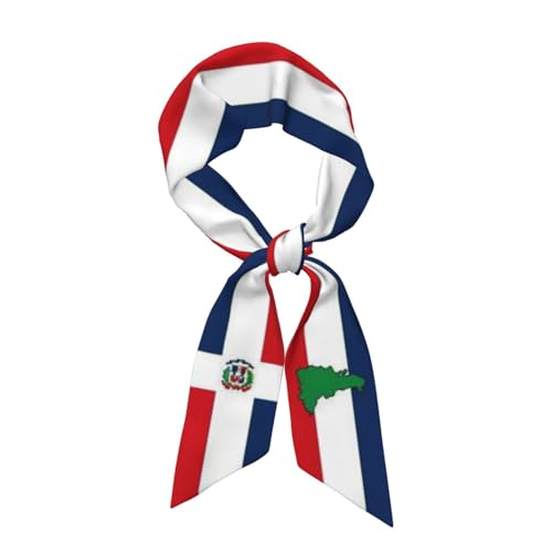 FYQZVI Dominican Flag Purse Scarf Handbags For Women Scarfs Bags Band Hair Neck Scarves Silky Long Thin Satin Headscarf Fashion