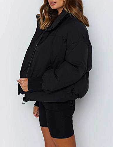 UANEO Puffer Jacket Womens Oversized Cropped Puffy Quilted Winter Jackets Coat3