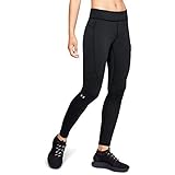 Under Armour Women's ColdGear Armour Leggings, Black (001)/Metallic Silver, Medium