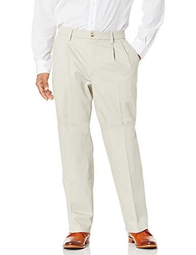 Dockers Mens Relaxed Fit Signature Khaki Lux Cotton Stretch Pants - Pleated