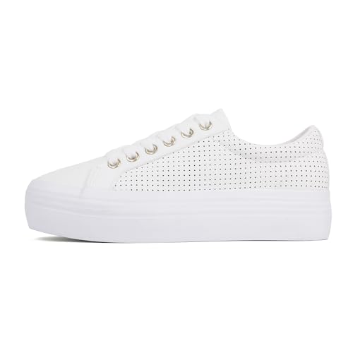 Image of JABASIC Women Lace Up Platform Sneakers Comfortable Casual Fashion Sneaker Walking Shoes