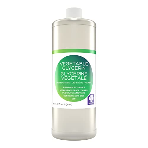 MD.Life Vegetable Glycerin Liquid Oil - Sustainable Food Grade Vegetable Glycerine 1 Quart - Pharmaceutical Grade Glycerin for Skin, Hair, Crafts, Soaps - Vegetable Glycerol Liquid - Humectant
