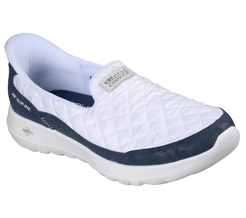 Skechers ���f�B�[�X �X���b�v�C��:Go Walk Joy Cozy Easy, �z���C�g/�l�C�r�[, 23.5 cm