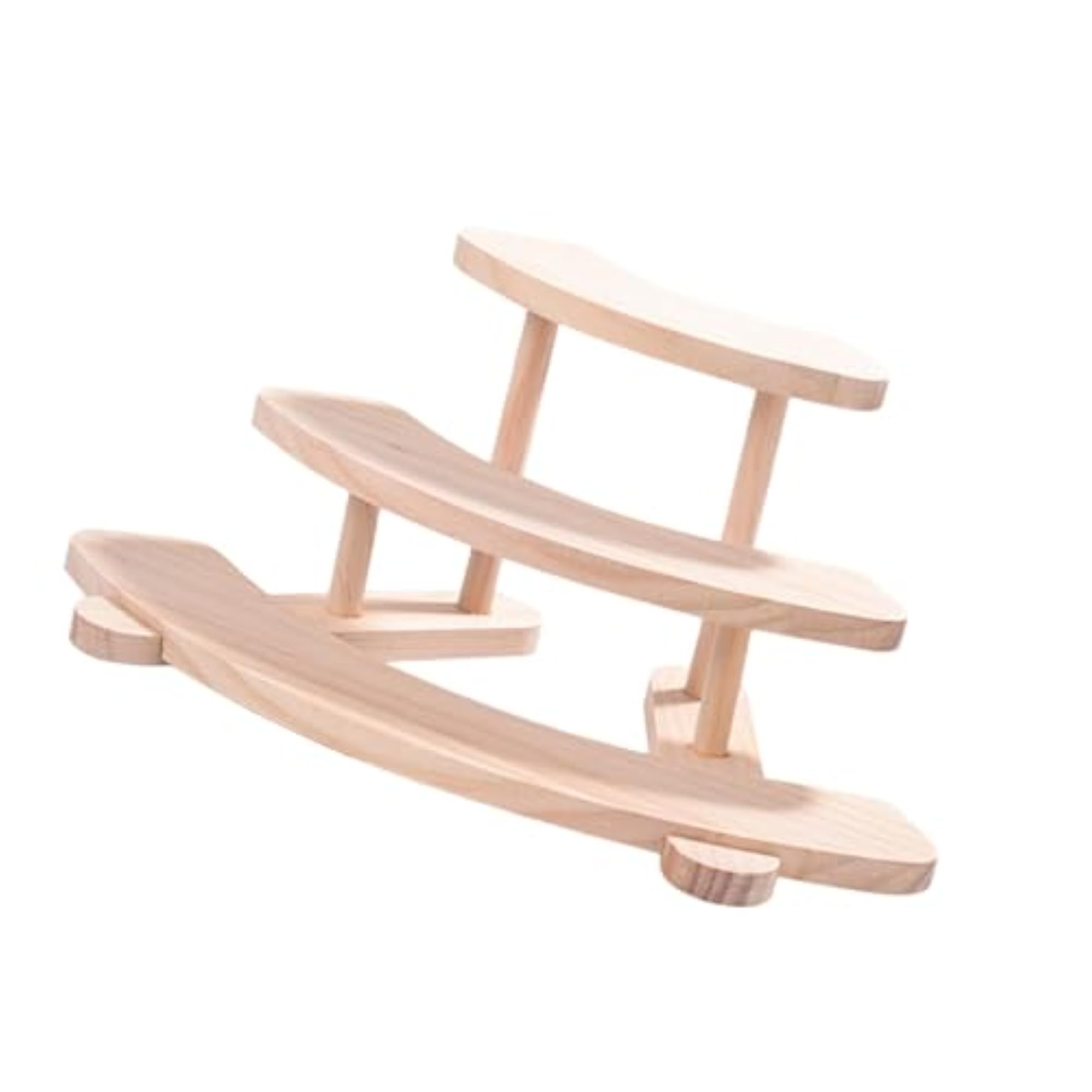 Wooden Display Rack for Cosmetic Storage, 3 Layers