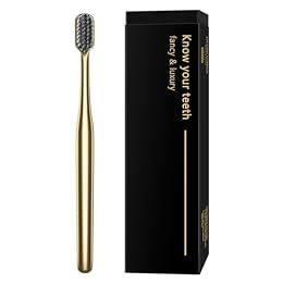 Z-VAPRESS Gold Plated Luxury Toothbrush Soft Bristles Toothbrush Travel Toothbrushes for Adults Limited Luxury Gold Plated Toothbrushes