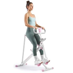 Sunny Health & Fitness Smart Row-N-Ride Squat Machine – Foldable Upright Trainer, Full-Body Workout for Glutes Quads Core, Adjustable Resistance Bands, Bluetooth & Free SunnyFit App, 150 KG Capacity