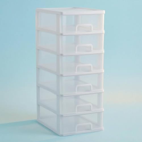 Image of Desktop Drawer Organizer Translucent Fronts Office Supply Drawer Organizer Built-in Handles Workspace Storage for Home Desk Large 3-Tier Black