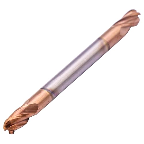 Image of 5Pcs 3 /16 inch 4 Flute Carbide Ball Nose End Mill, Double End, TiSiN Coated | Solid Carbide, 30 Helix, 3 /16 inch Cutting, 3 /16 inch Shank, 3 /8 inch LOC, 2-1 /2 inch OAL, for Milling Alloy Steel, Carbon Steel, Cast Iron