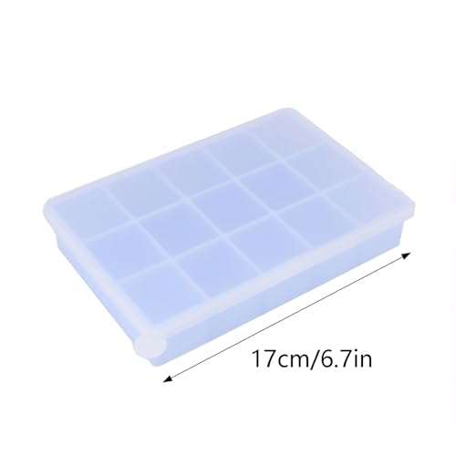 Bandeja de silicona para cubos de hielo con tapa, 15 cubos miniatura 2