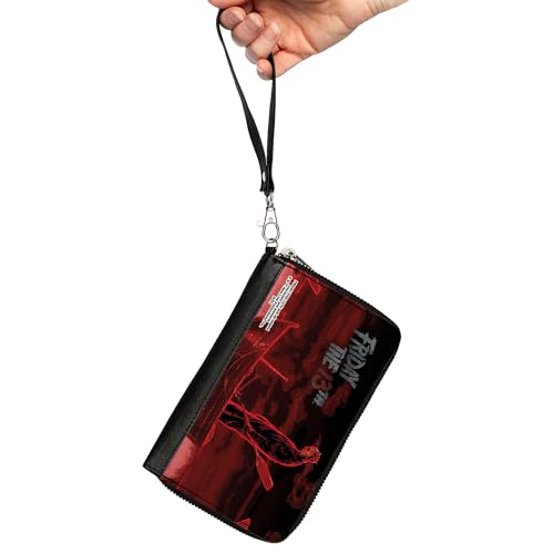 Warner Bros. Horror Movies Wallet, Zip Around, FRIDAY THE 13TH Jason Boat Scene Black/Reds/White, Vegan Leather2