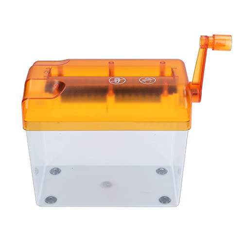 Manueller Aktenvernichter, Tragbarer Papierzerkleinerer Handkurbel Mini Hand Schredder Professioneller Handgemacht Gerade Schneidemaschine Rechnungen Kleine Zettel Briefe Büro Schule Zuhause Orange