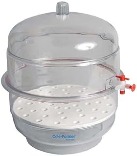 Cole-Parmer Essentials Vacuum Desiccator with Polycarbonate Cover and Base, 10