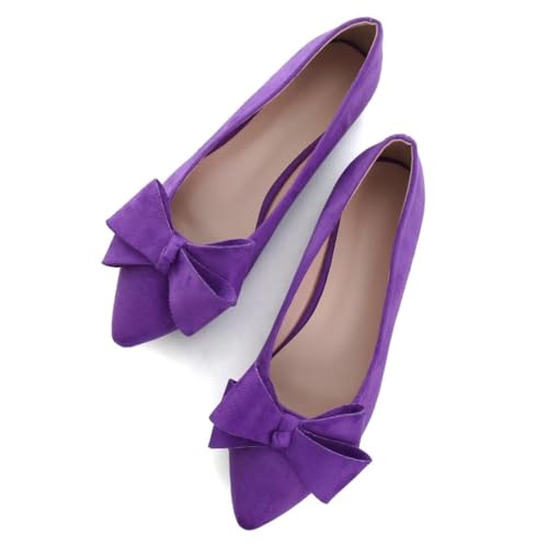 Image of TN TANGNEST Flats Shoes Women Comfort Casual Loafers | Classic Pointed Toe Bowknot Flats Cute Slip On Flats, Wear to Work Travel Walk