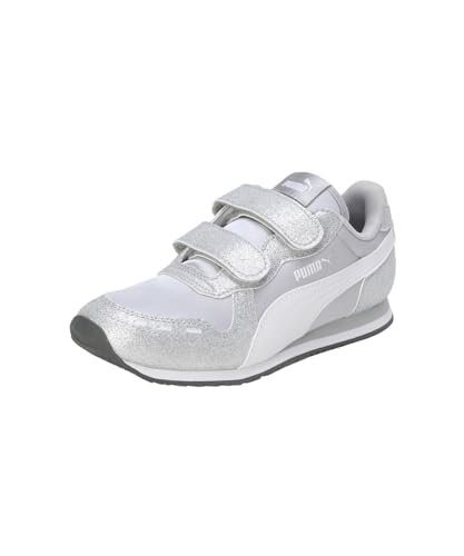 PUMA Mädchen Cabana Racer Glitz V Inf Turnschuhe, Puma Silver Puma White Gray Violet, 27 EU