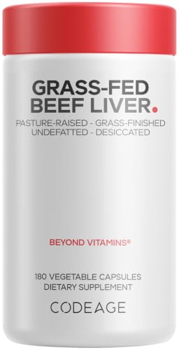 Codeage Beef Liver Grass-Fed Freeze Dried Desiccated 180 Capsules
