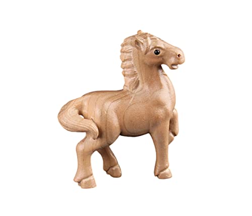 Estatua de Caballo Tallada a Mano en Madera Natural miniatura 2