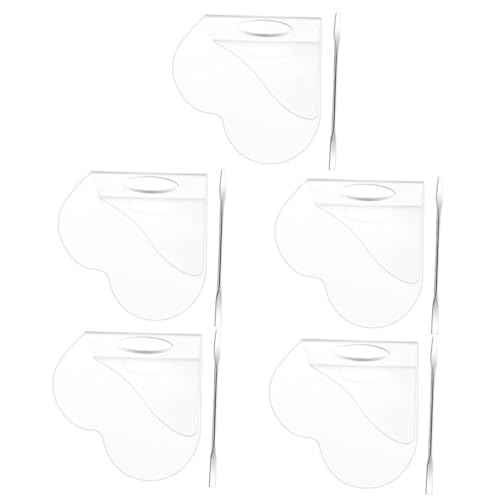 ARTIBETTER 5 Sets Makeup Mixing Plate Set Heart Shape Acrylic Palette Stainless Steel Spatulas