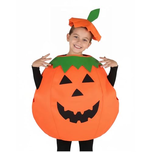Veroda Unisex Kostüm Kürbis Outfit Kleidung Halloween Party für Erwachsene/Kind (S-Kind)