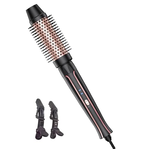 Thermal Brush, 38mm Lockenbürste Dual-Spannung Wärmebürste passend für Reise, Thermobürste mit abnehmbarem Bürstenkopf, Heiße Bürste Erzeugt Für Wurzelvolumen und Natürliche Locken mit 2 Clips Thermal Brush, 38mm Lockenbürste Dual-Spannung Wärmebürste passend für Reise, Thermobürste mit abnehmbarem Bürstenkopf, Heiße Bürste Erzeugt Für Wurzelvolumen und Natürliche Locken mit 2 Clips