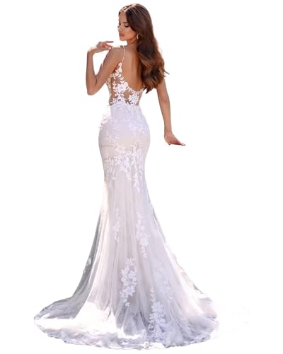 Wedding Dresses for Bride 2025 Lace Mermaid Sleeveless Beach Bohe Wedding Gowns