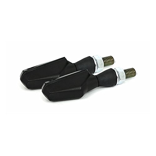 Par 2 flechas COB LED negras traseros con lentes ahumadas 'y luces de posición y de freno homologadas universales para moto Custom Harley Davidson SPORTSTER, Dyna, Softail, Touring, VRod; Yamaha;