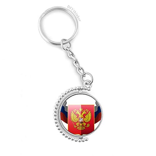 Russie pays national emblem porte-clés rotatif 1,2x3,5 pouces, accessoire de rangement multicolore