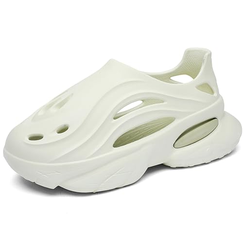 Foam Runner Style Thick-Soled EVA Material Shoes for Men Hollow Out Slippers Lightweight Slip-On Walking Sneakers Breathable Soft Beach Sandals