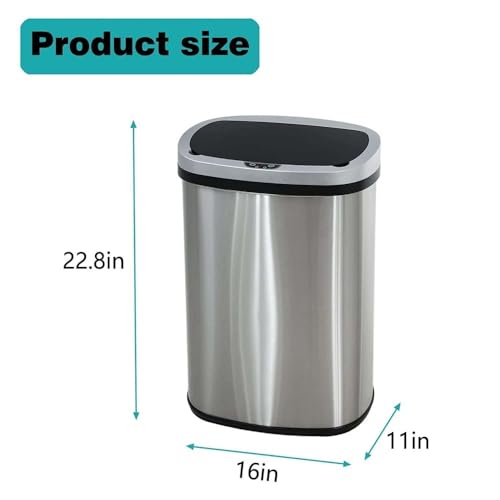 Basura Touchless de Acero Inoxidable 13 galones miniatura 6