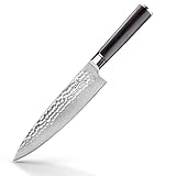 SHIRKHAN Japanese Damascus Chef Knife 8 Inch - Ultra Sharp Gyuto Kitchen Knife - 67 Layers High Carb
