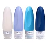 Silicone Travel Bottle Set,Tsa-Approved Leakproof Travel Bottle, 3oz Squeezable Cosmetic Travel Containers, Reusable Shampoo and Conditioner Bottles, Perfect for Vacation, Camping and Outdoor Use