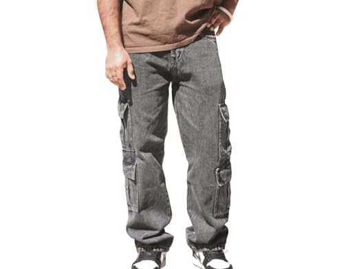 Men’s Baggy Jeans with Multi Pockets Blue2