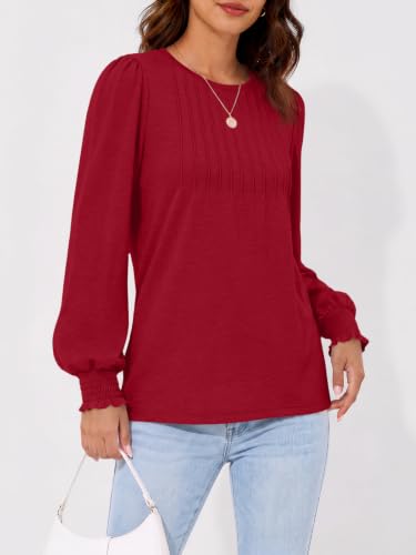 Image of AUTOMET Womens Long Sleeve Shirts Fall Blouses Tops Business Casual Outfits