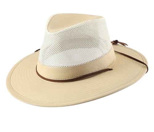 Image of Home Prefer Cotton Summer Fedora Hat Wide Brim Sun Hats for Men Women UPF 50+ Sun Protection Cap for Fishing Hiking