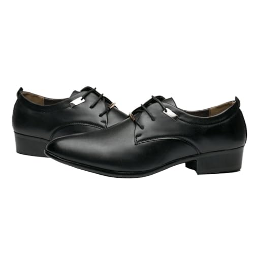 Men's Lace Up Derby Dress Shoes Pointed Toe Large Size British Style Polished Leather Casual Business Wedding Trend Footwear2