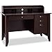 Tangkula Computer Desk with 4 Storage Drawers & Hutch, Home Office Desk Vintage Desk with Storage Shelves, Wooden Executive Desk Writing Study Desk (Brown)