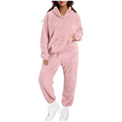 Pyjama Femme Pilou Pilou Ensembles de Pyjama en Polaire Chaud et Doux Hiver Ensembles de Chaud et Doux Combinaison Filles Flanelle Loungewear Sleepwear