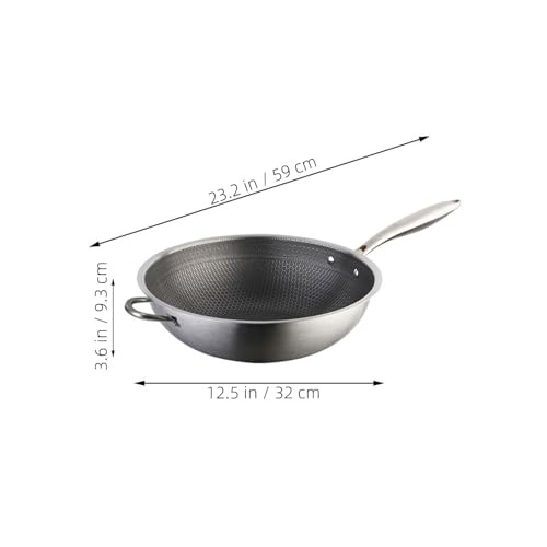 Wok de acero inoxidable con diseño de panal 32 cm miniatura 2