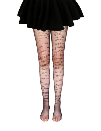 Image of FANCAME Women's Sheer Patterned Tights-Graphic Pantyhose with Trendy Hot Sexy Design