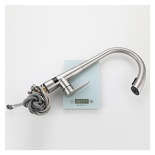 Grifo de cocina digital extraíble monomando de acero inoxidable 304 frío caliente dos modos 8