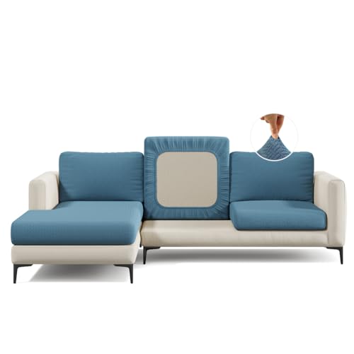 Nolan Interior Magic Sofa Cover - Classic Jacquard Sofa Seat Couch Cover - Pet Proof, Easy Install, Stretchy Slipcover - Medium, Steel Blue