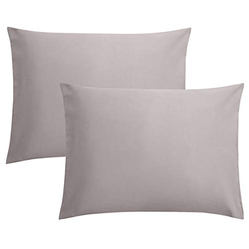 FLXXIE Microfiber Pillow Cases Standard Size, Soft Pillowcases with Envelope Closure, Wrinkle, Stain Resistant Pillow Covers, 20x26, Smoky Grey