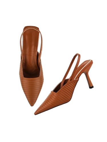 Image of SilverArrow Chunky Heel Bellies Women's Fashion Pointed Stiletto Heel Pump Shoes for Party and Formal Occasions