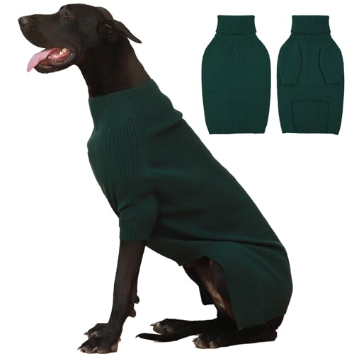 IECOii Extra Large Dog Sweater 4XL,Thermal Warm Dog Sweaters for Giant Breed Dogs,Turtleneck Knitted...