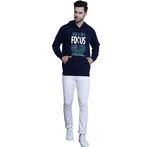 Image of Mack Jonney Printed Hooded Cotton Fleece Hoodie for Men-MACK32358