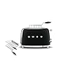 Smeg 2 slice toaster with sandwich racks black  urban country home decor