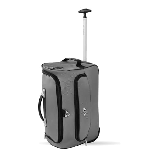 Sacola Bolsa Mala De Viagem Havana Tamanho Único de Poliéster com 2 Rodas fixas e Pés de Apoio Removível, Cinza, Santino - ORS193U
